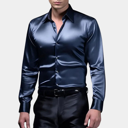 Luxury Satin Shirt with Slim Fit