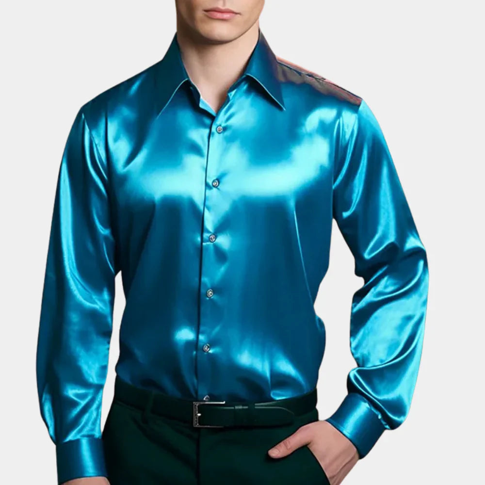 Luxury Satin Shirt with Slim Fit