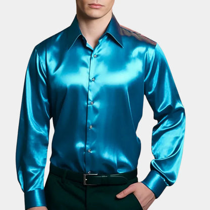 Luxury Satin Shirt with Slim Fit