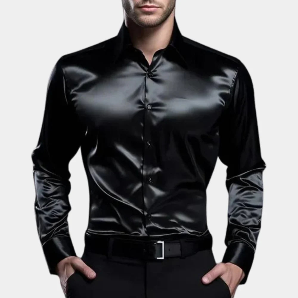 Luxury Satin Shirt with Slim Fit