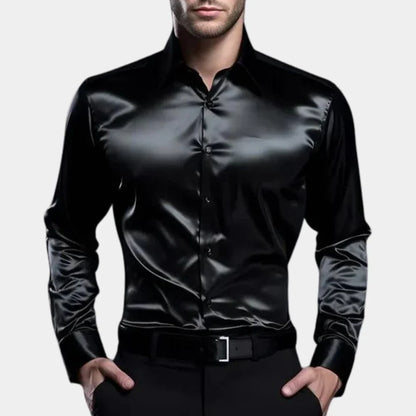 Luxury Satin Shirt with Slim Fit