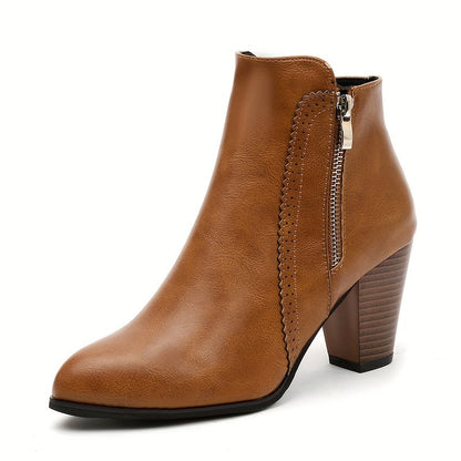 Lotte | Ankle Boots with Round Toe and Chunky Heel