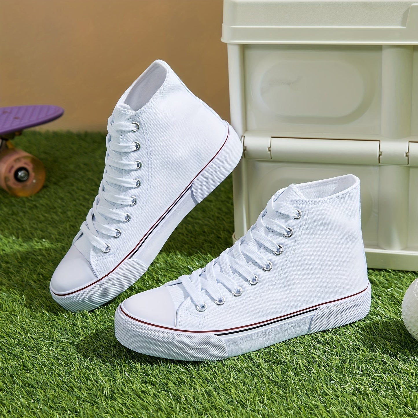 Lotte | Casual canvas sneakers in solid colour with rubber sole