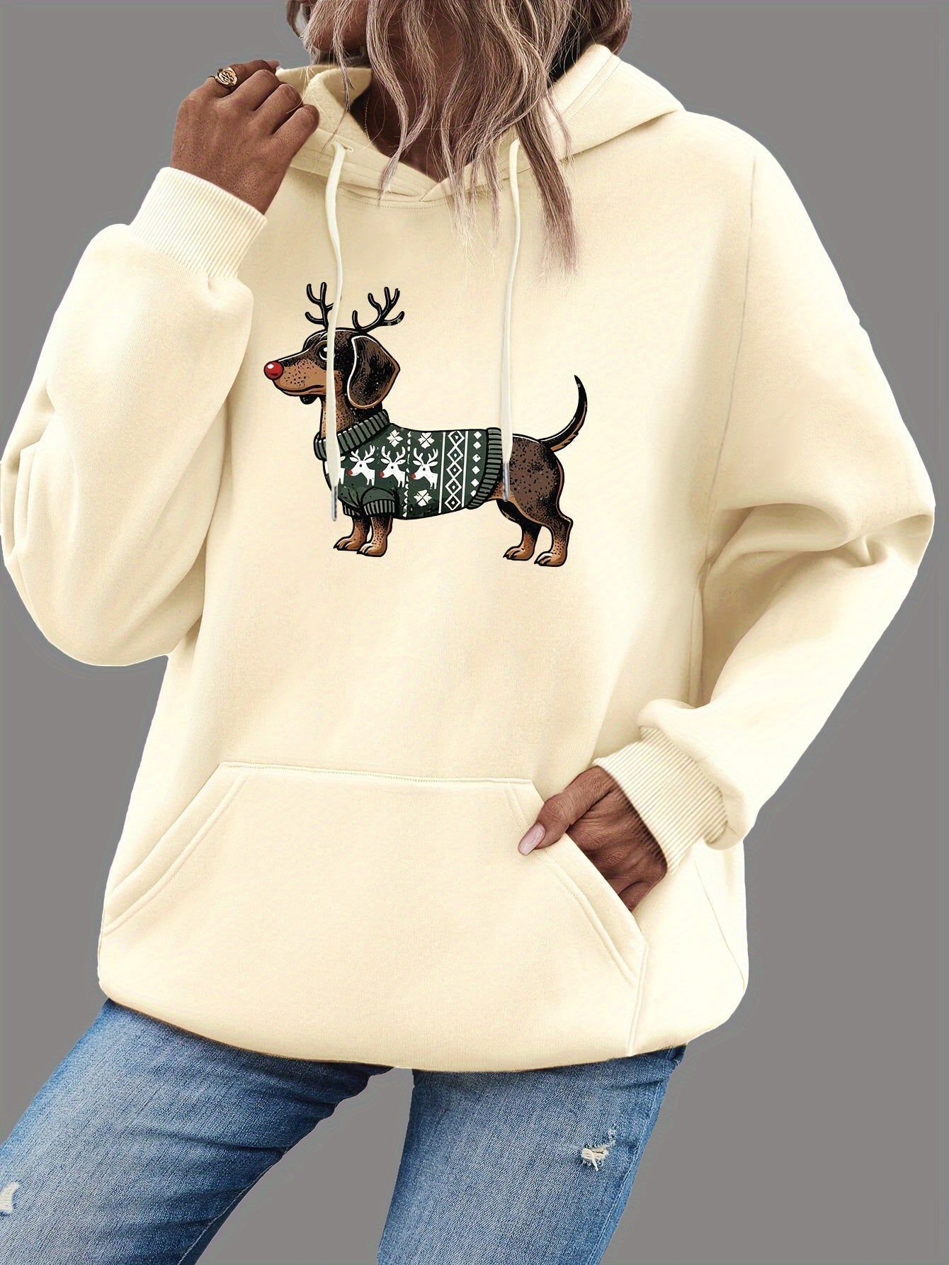 Lotte | Cute Christmas Hoodie with Dachshund Print