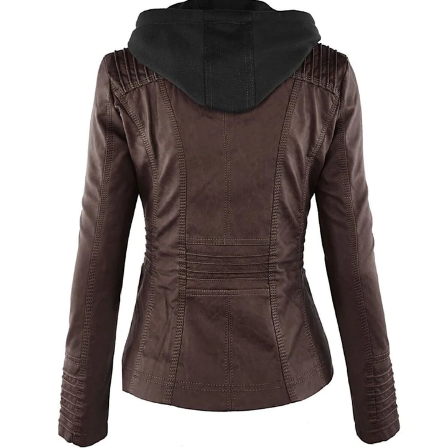 Lotte | Elegant leather women's jacket with hood
