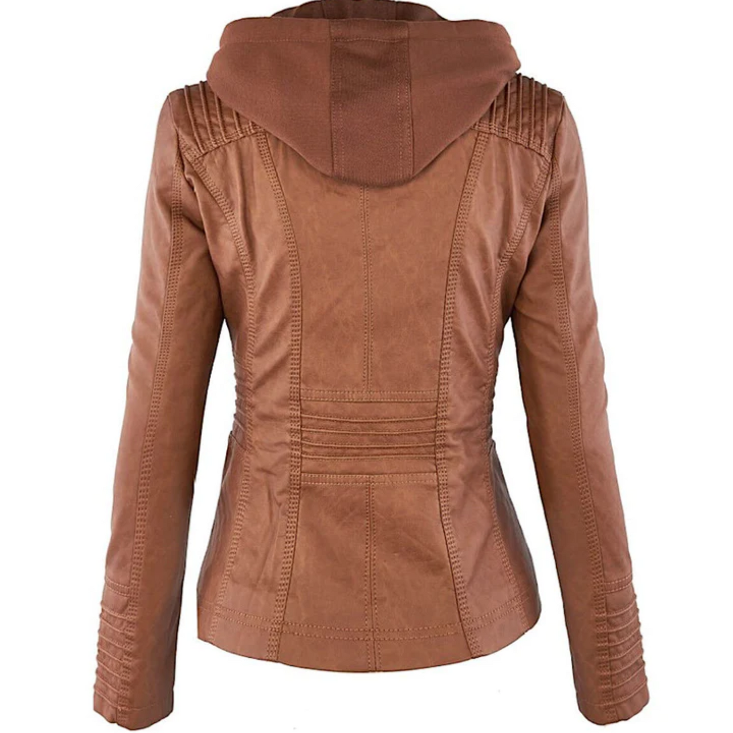 Lotte | Elegant leather women's jacket with hood