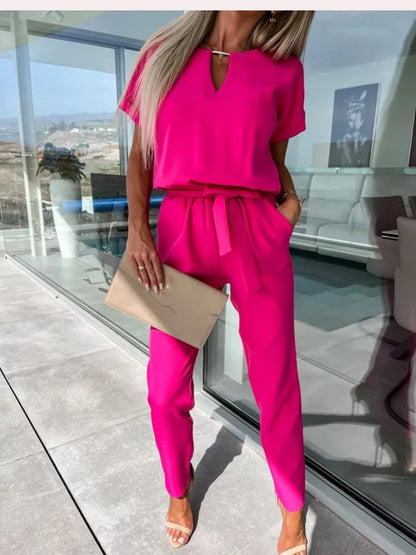Lotte | Jumpsuit with Short Sleeves and Belt