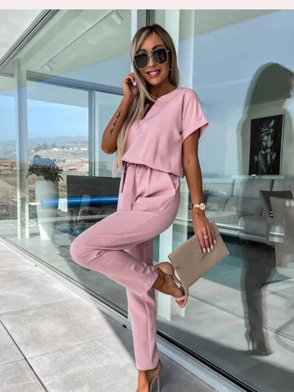 Lotte | Jumpsuit with Short Sleeves and Belt