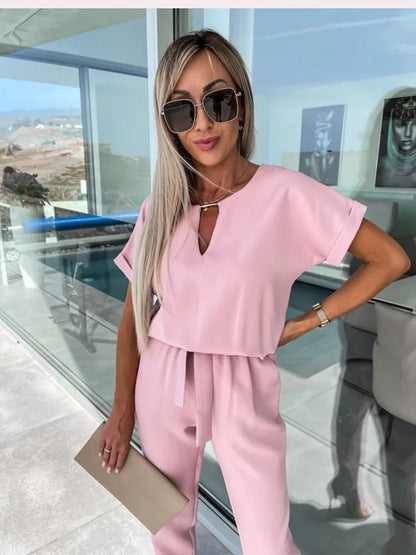 Lotte | Jumpsuit with Short Sleeves and Belt