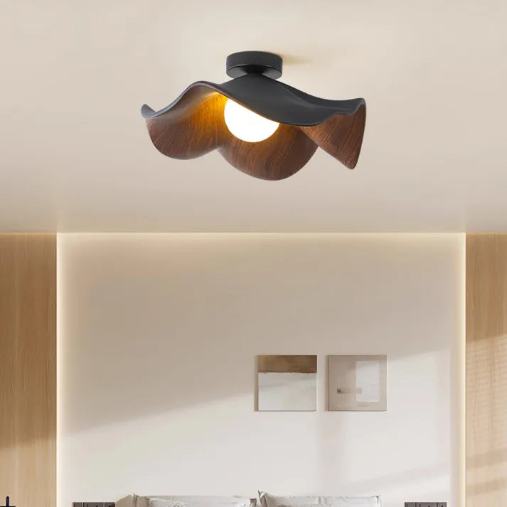 Scandinavian Wooden Lotus Pendant Light