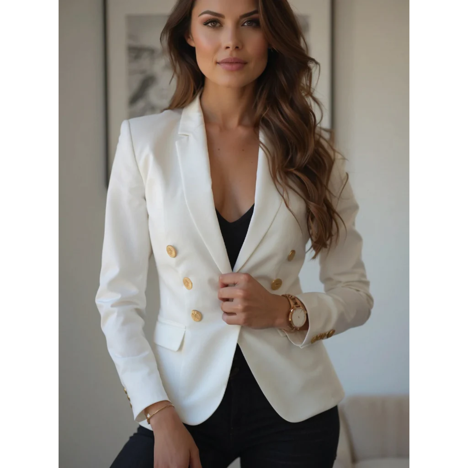 Louise | Comfortable blazer with cotton buttons