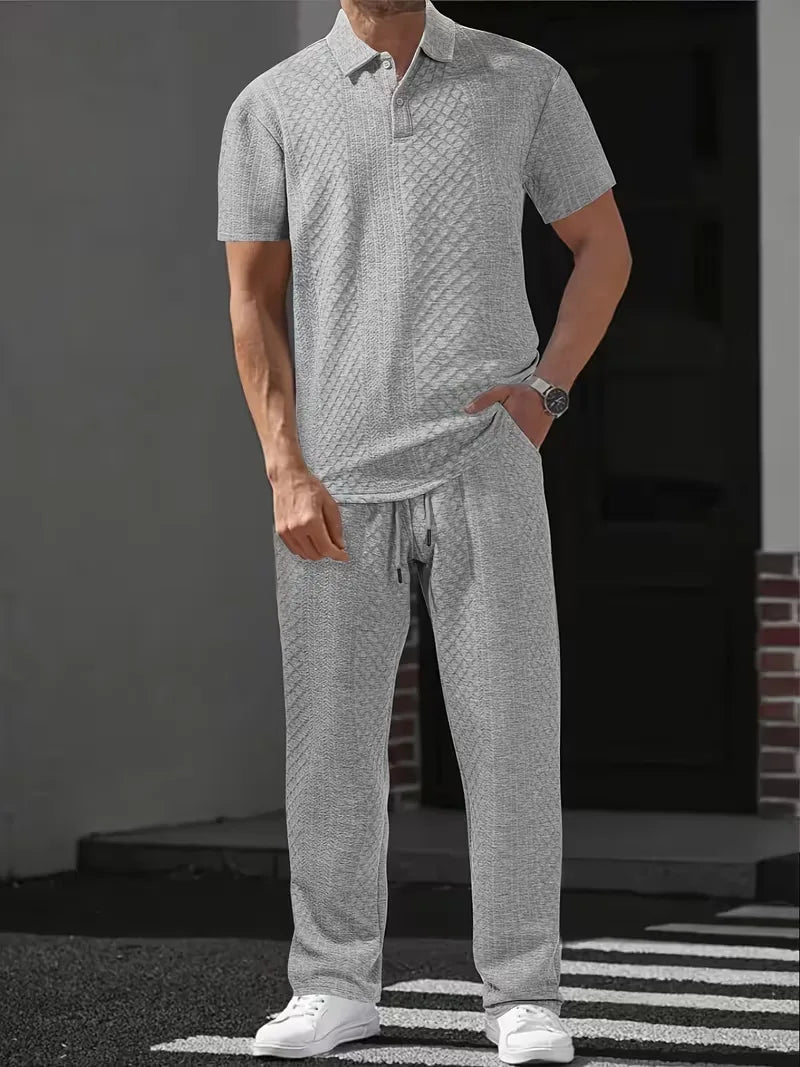 Lounge set with polo and trousers