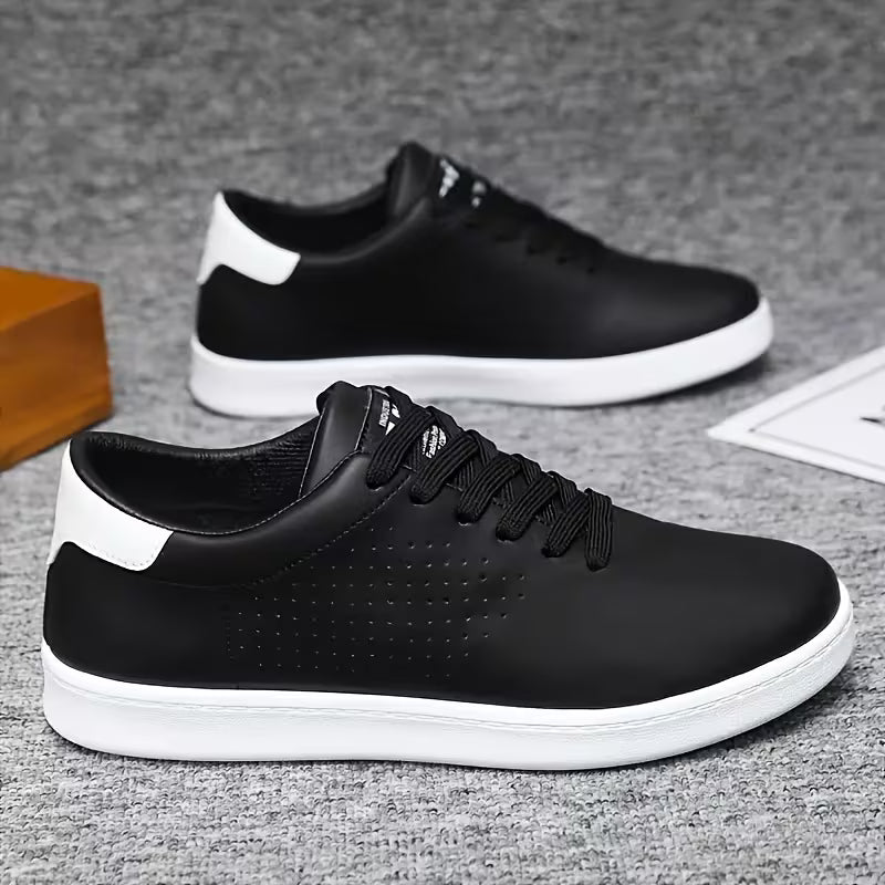 Low skate shoes with lace-up fastening and perforations