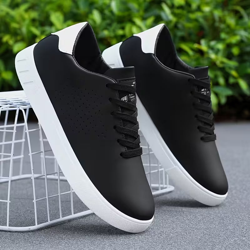 Low skate shoes with lace-up fastening and perforations