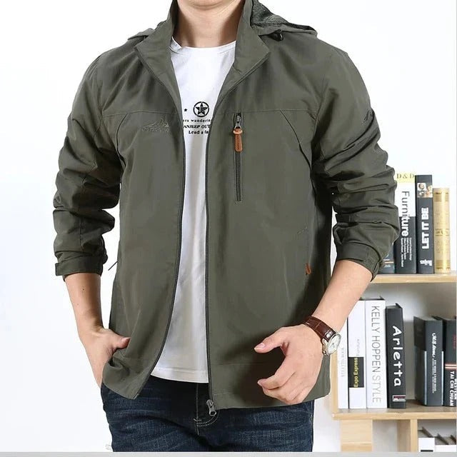 Windproof, waterproof men's jacket in military style - Luis