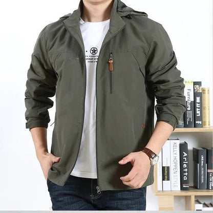 Windproof, waterproof men's jacket in military style - Luis