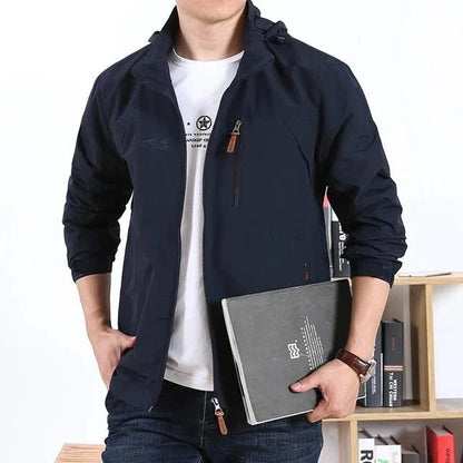 Windproof, waterproof men's jacket in military style - Luis