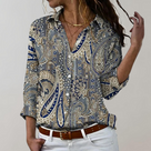 Damesblouse met lange mouwen en print