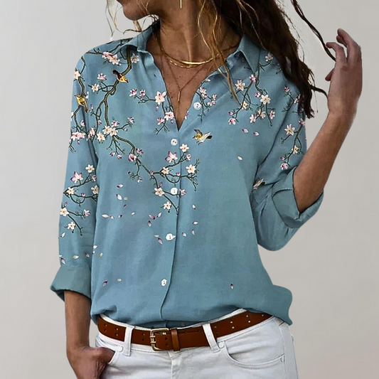 Blusa de mujer con mangas largas y estampado