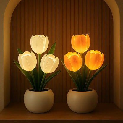 Decoratieve tulpenlamp met LED en warm, dimbaar licht