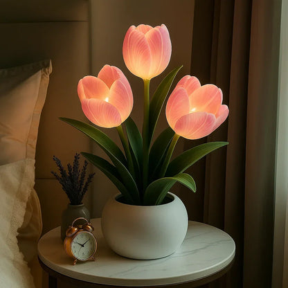 Decoratieve tulpenlamp met LED en warm, dimbaar licht