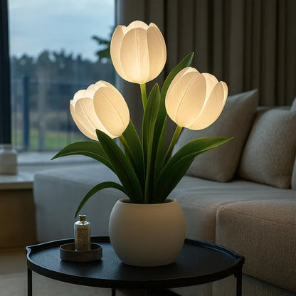 Decoratieve tulpenlamp met LED en warm, dimbaar licht