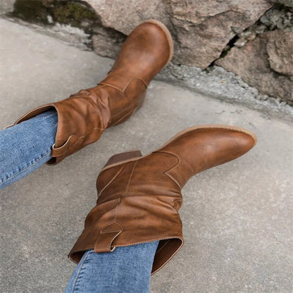 Luna | Western Leather Ankle Boots for Women