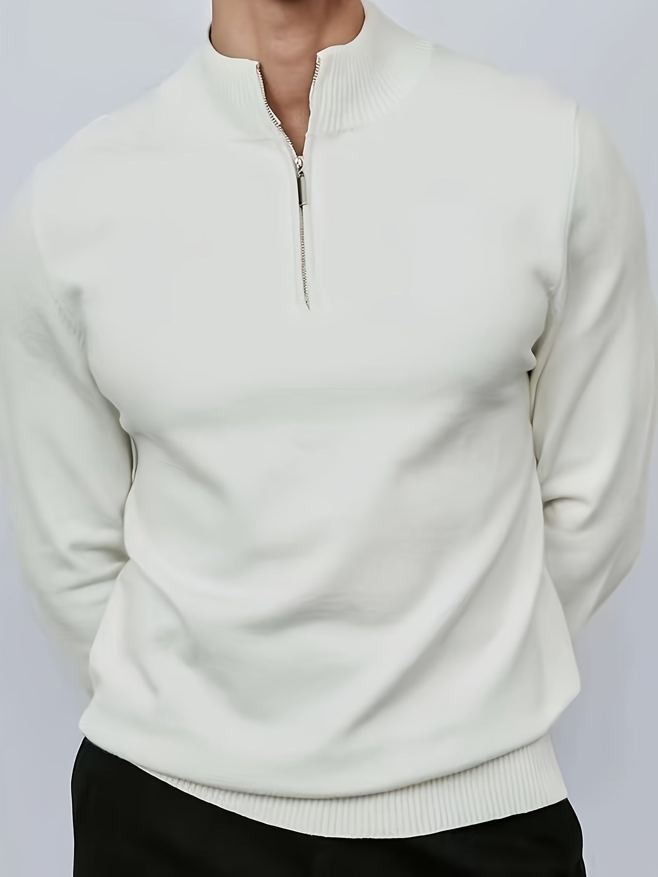 Luuk | Casual men's jumper with half zip and collar