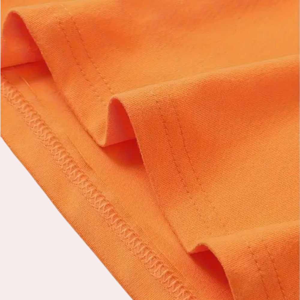 Luuk | Orange Summer T-shirt with Round Neck