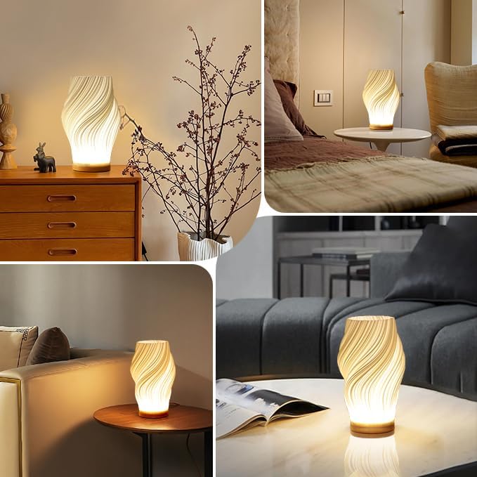 Luxe design swirl LED table lamp