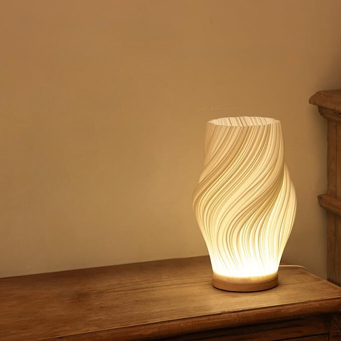 Luxe design swirl LED table lamp