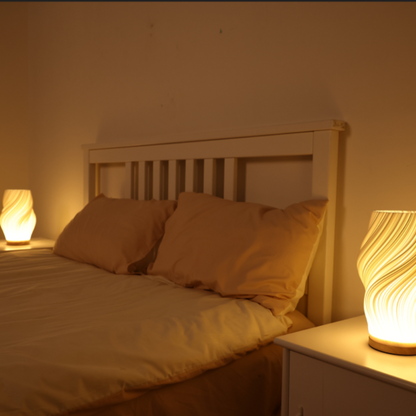 Luxe design swirl LED table lamp