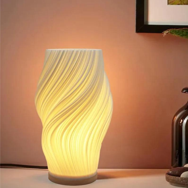 Luxe design swirl LED table lamp