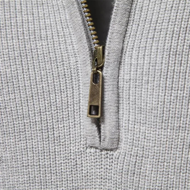 Hugo Luxe Half Zip Jumper with Stand-Up Collar