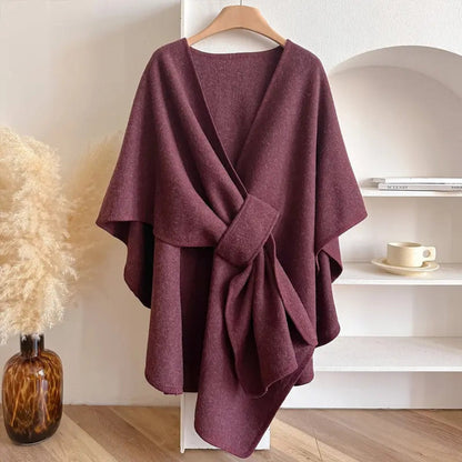 Luxurious Windproof Scarf Coat with Elegant Drape