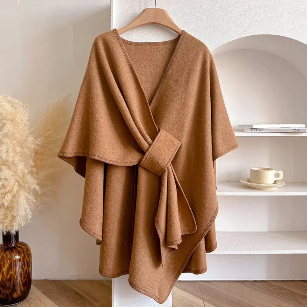 Luxurious Windproof Scarf Coat with Elegant Drape