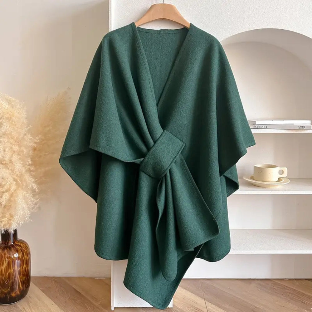 Luxurious Windproof Scarf Coat with Elegant Drape