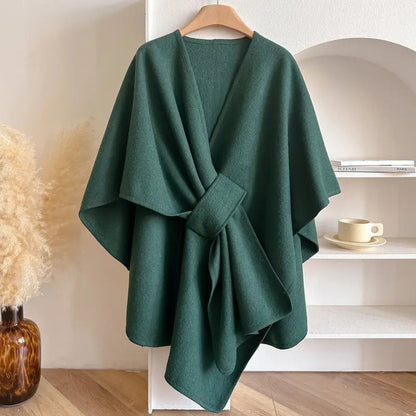Luxurious Windproof Scarf Coat with Elegant Drape