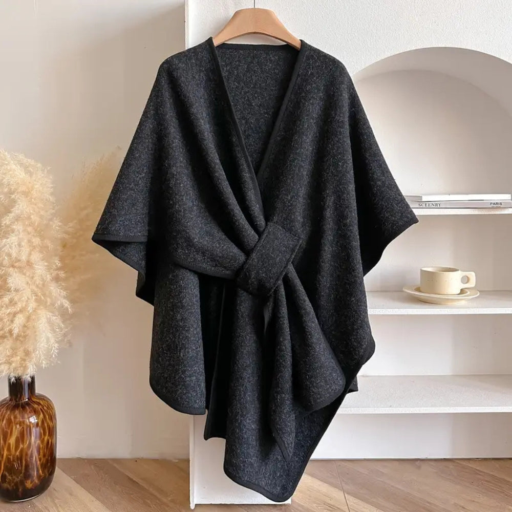 Luxurious Windproof Scarf Coat with Elegant Drape