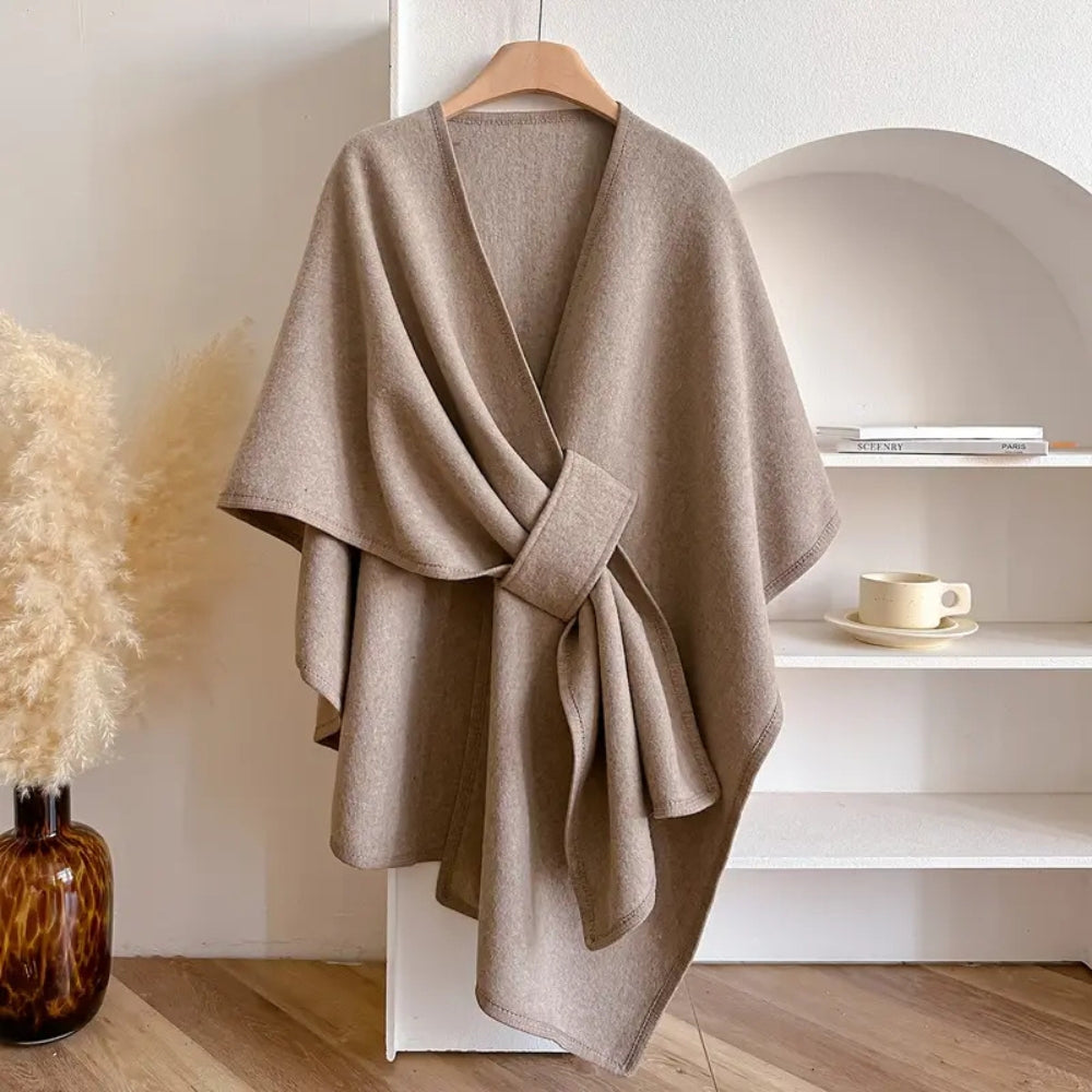 Luxurious Windproof Scarf Coat with Elegant Drape