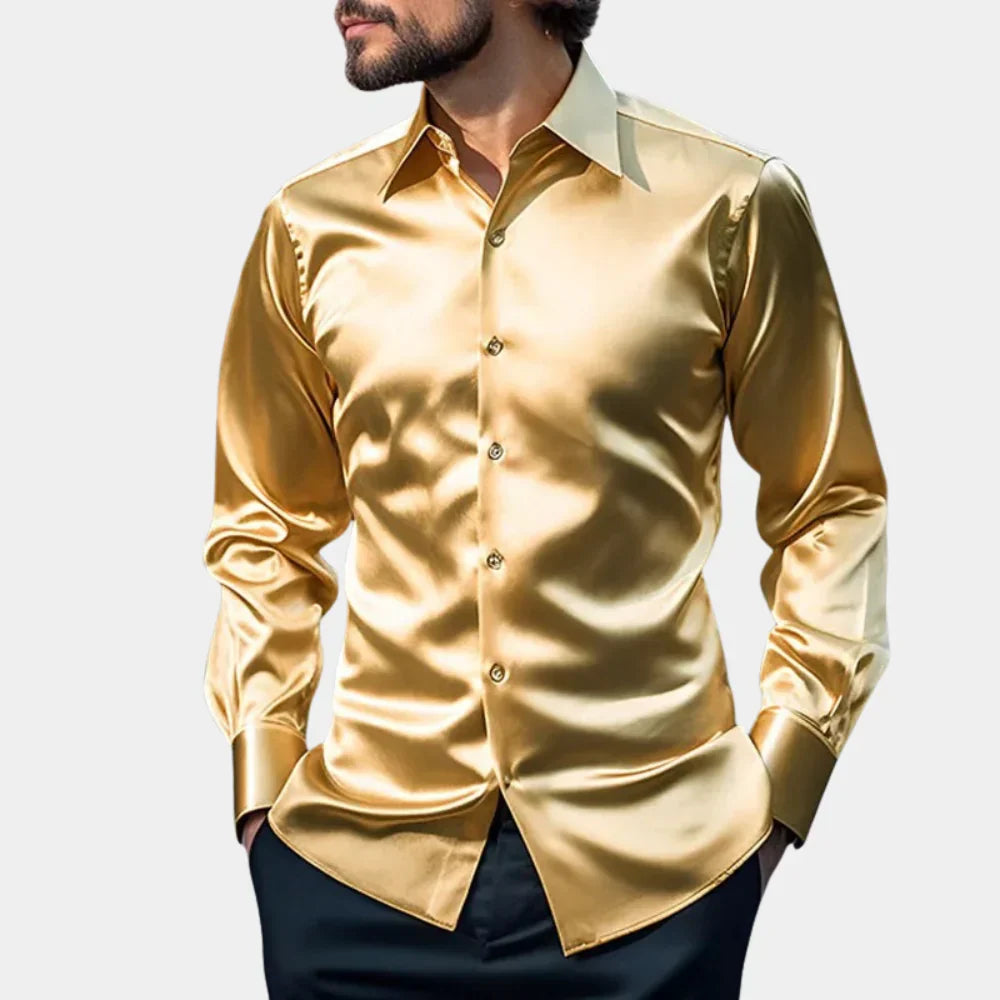 Luxury Satin Shirt with Slim Fit