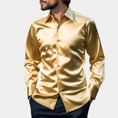Luxury Satin Shirt with Slim Fit