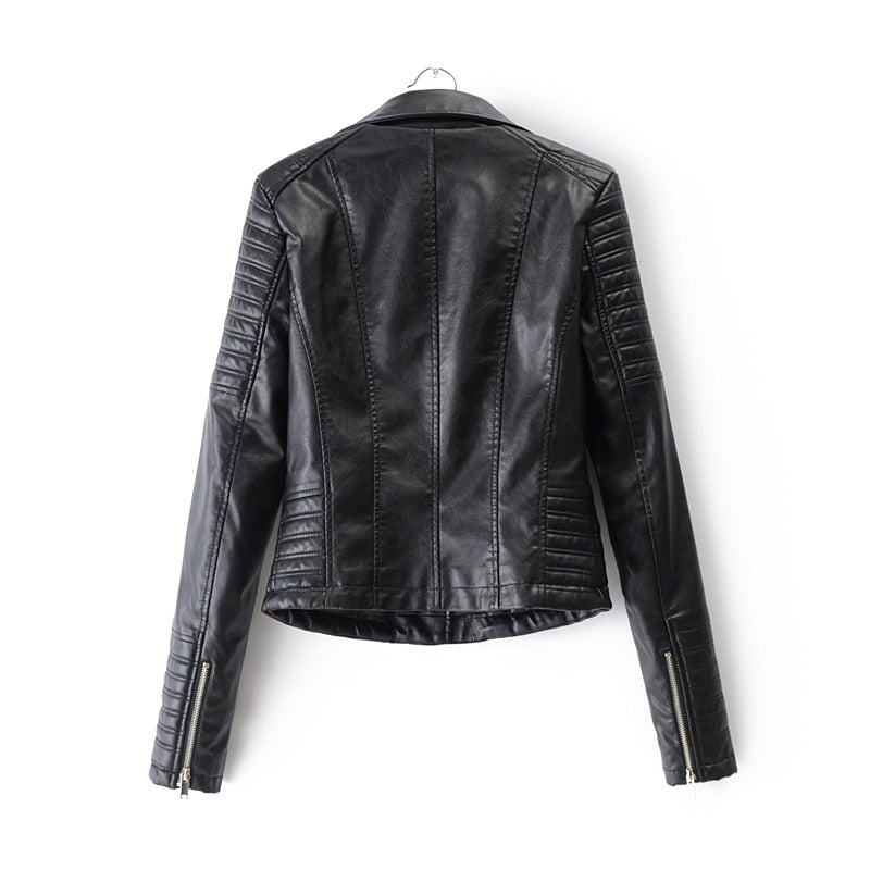Lyrica - Slim Fit Motorcycle Jacket with Zipper for Women