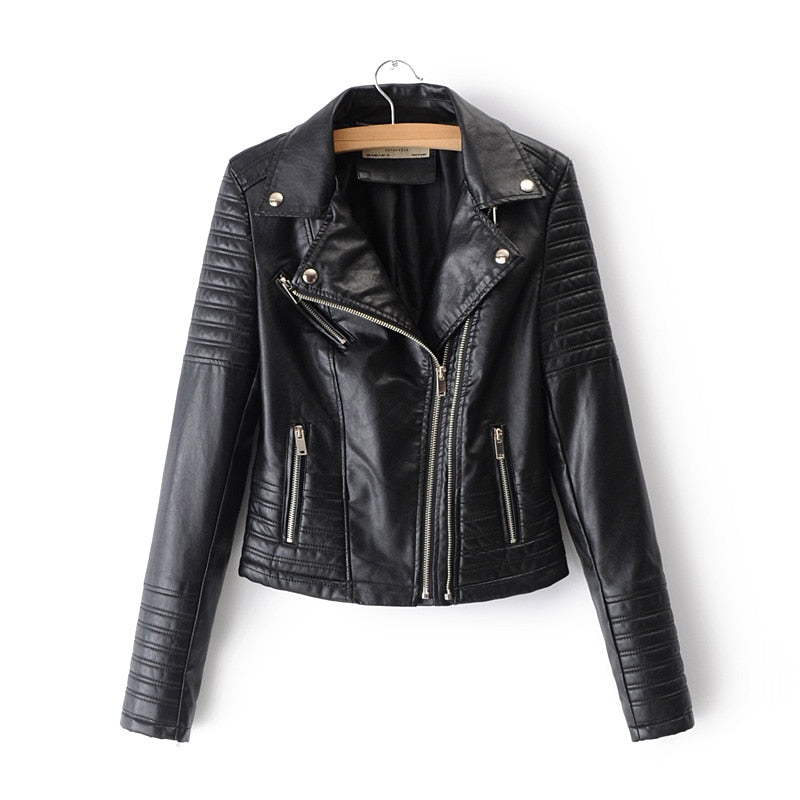 Lyrica - Slim Fit Motorcycle Jacket with Zipper for Women