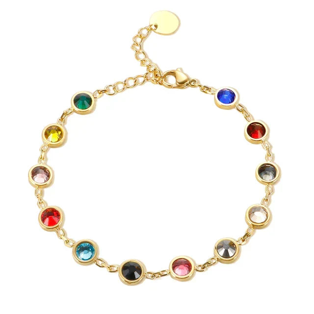 Colourful Crystal Charm Bracelet