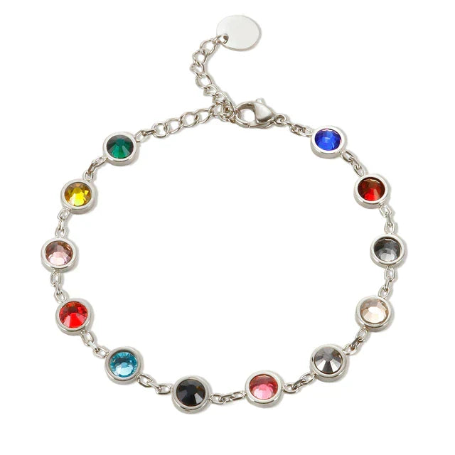 Colourful Crystal Charm Bracelet
