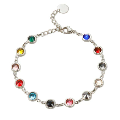 Colourful Crystal Charm Bracelet