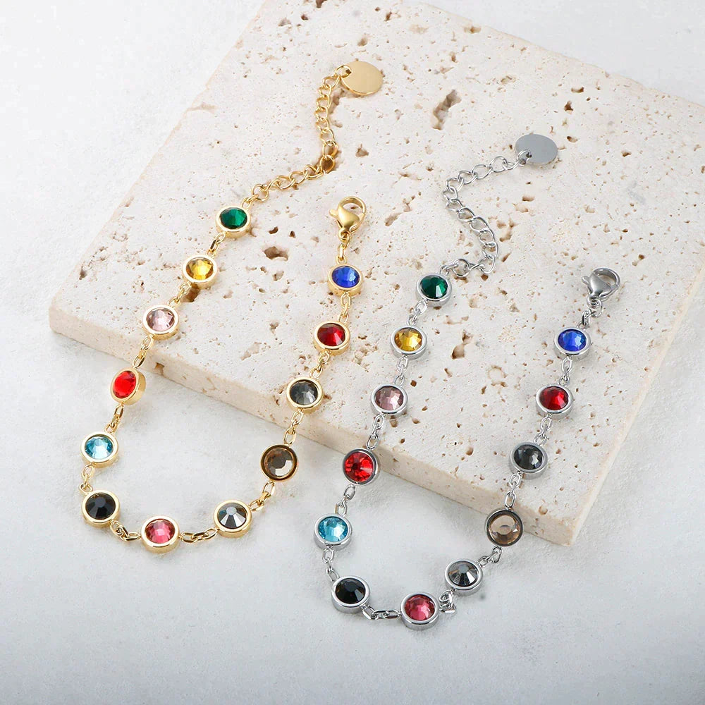 Colourful Crystal Charm Bracelet