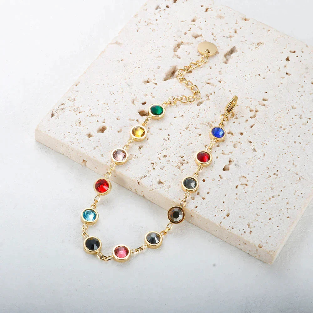 Colourful Crystal Charm Bracelet
