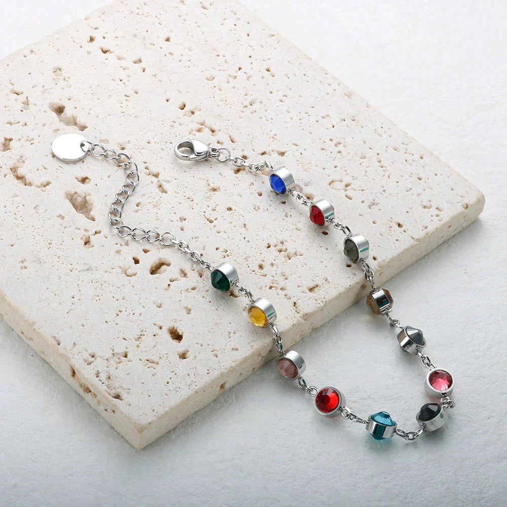 Colourful Crystal Charm Bracelet